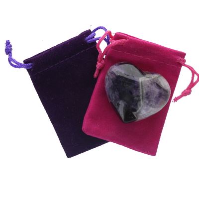 Amethyst Chevron Heart Large in Pouch